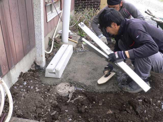 栃木小山　オール電化エコキュート土台